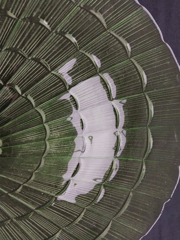 Eskilerden Koyu Yeşil Soyut Desenli Cam Tabak - Görsel 5