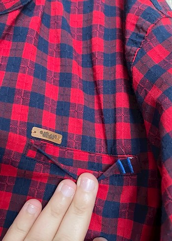 Kırmızı Kareli Erkek Kısa Kollu Gömlek - Görsel 4
