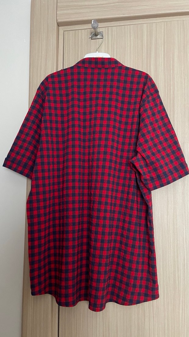 Kırmızı Kareli Erkek Kısa Kollu Gömlek - Görsel 5