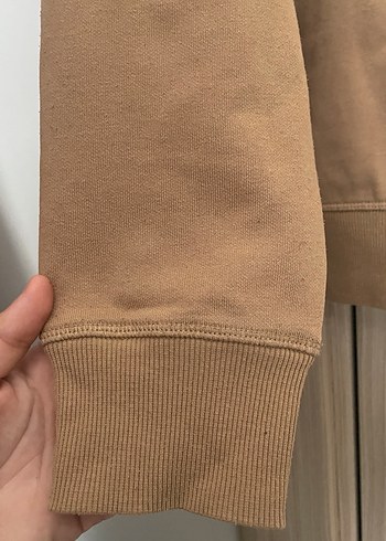 Bej Kadın Süet Sweatshirt - Görsel 4