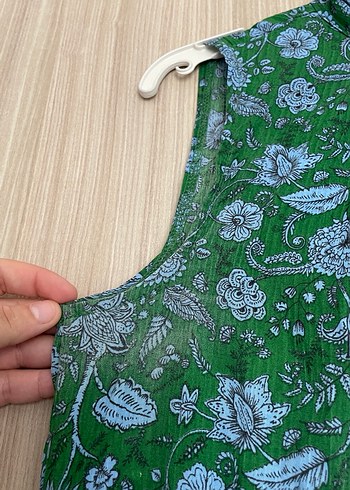 Yeşil Bohem Uzun Kollu Hamile Elbisesi - Görsel 2