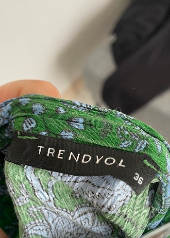 Yeşil Bohem Uzun Kollu Hamile Elbisesi - Görsel 5