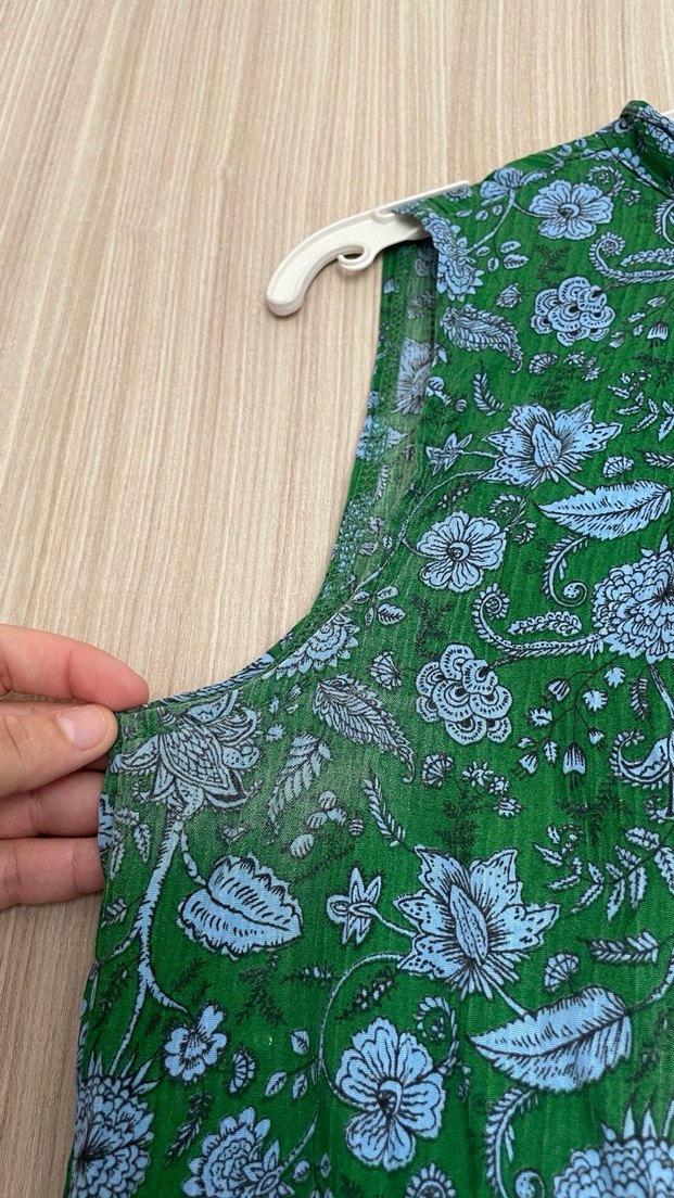 Yeşil Bohem Uzun Kollu Hamile Elbisesi - Görsel 2