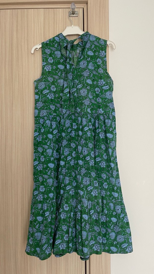 Yeşil Bohem Uzun Kollu Hamile Elbisesi - Görsel 3