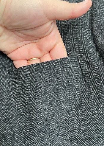 Gri Düğmeli Erkek Takım Elbise Ceketi - Görsel 5