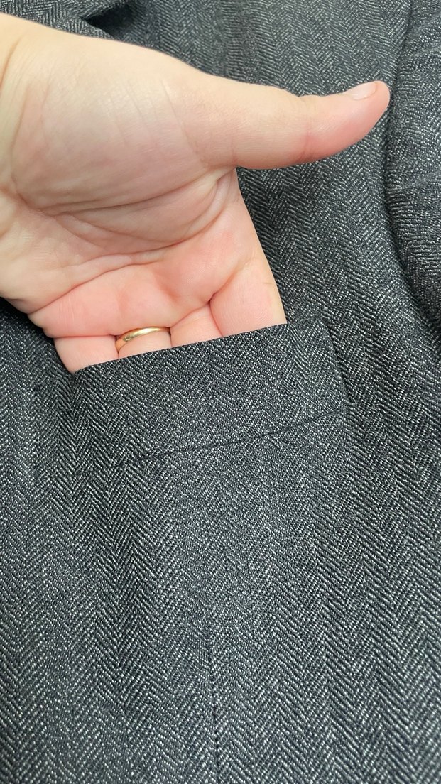 Gri Düğmeli Erkek Takım Elbise Ceketi - Görsel 5