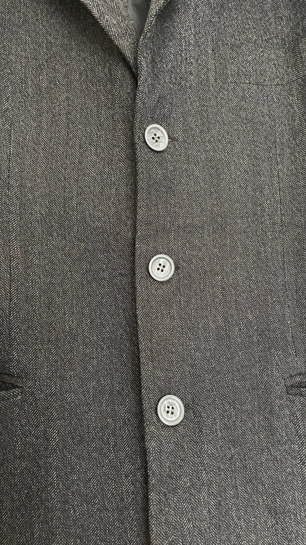 Gri Düğmeli Erkek Takım Elbise Ceketi - Görsel 3