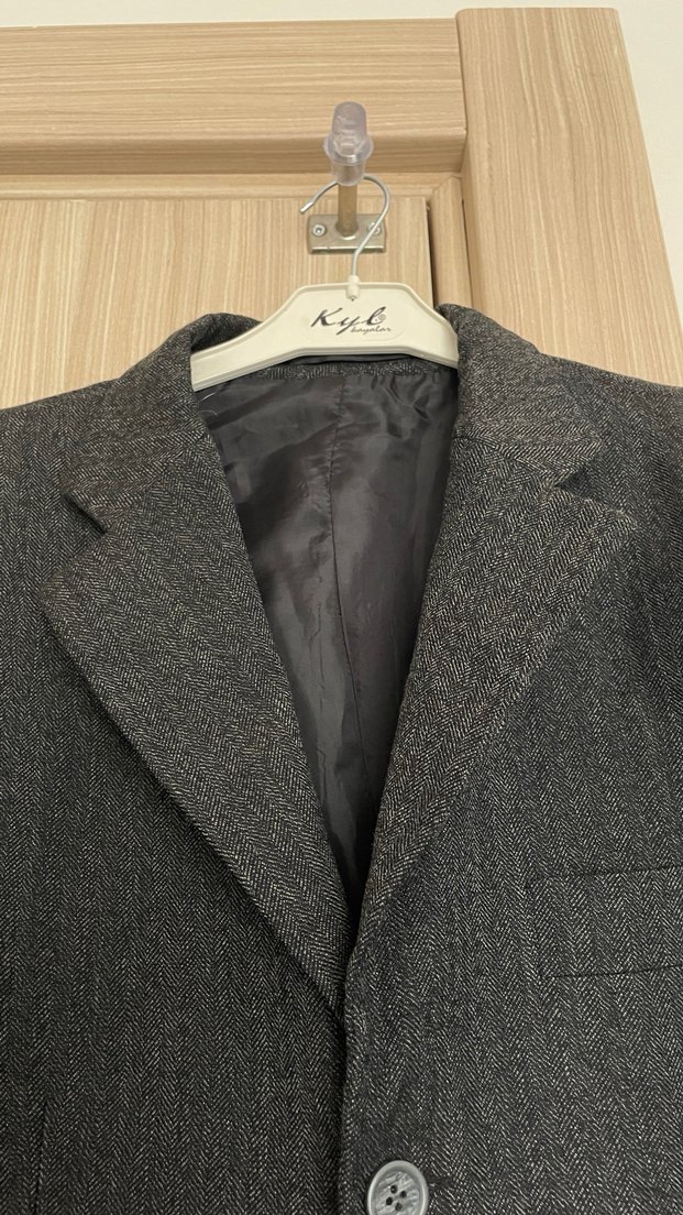 Gri Düğmeli Erkek Takım Elbise Ceketi - Görsel 4