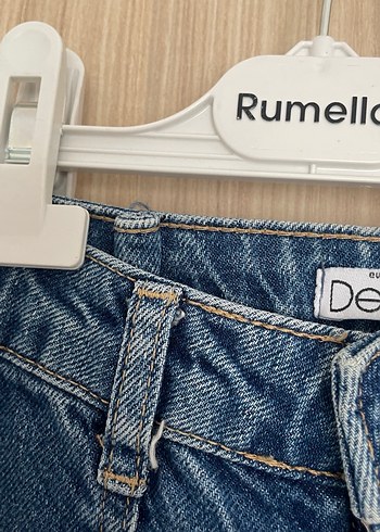 Mavi Bol Kesim Midi Kadın Kot Pantolon - Görsel 3