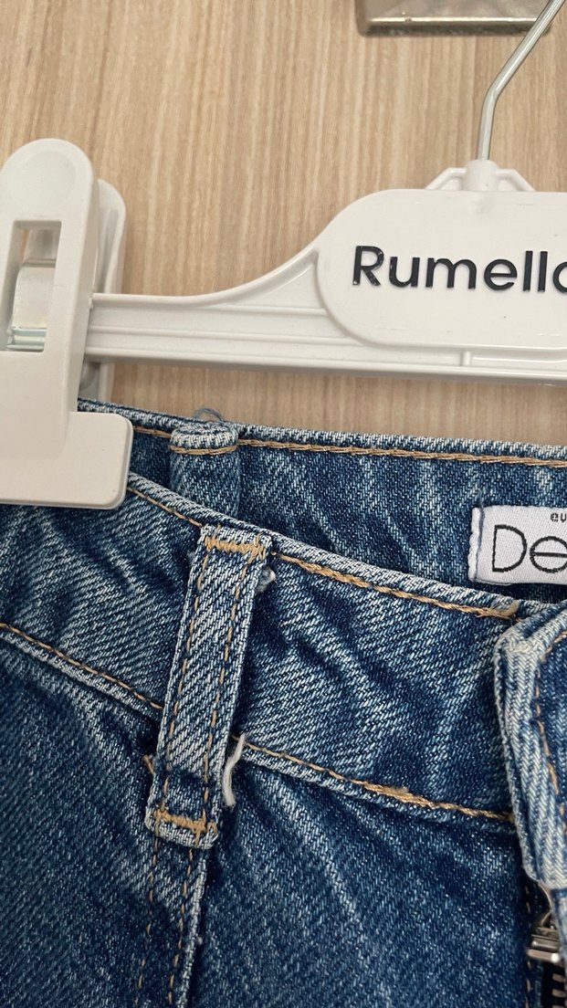 Mavi Bol Kesim Midi Kadın Kot Pantolon - Görsel 3