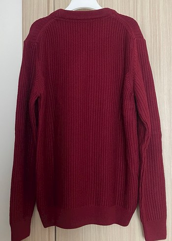 Bordo Erkek Triko Kazak Uzun Kollu - Görsel 5