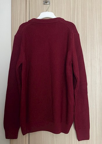 Bordo Erkek Triko Kazak Uzun Kollu - Görsel 6