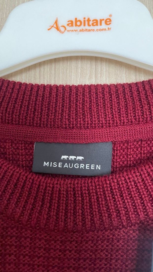 Bordo Erkek Triko Kazak Uzun Kollu - Görsel 3