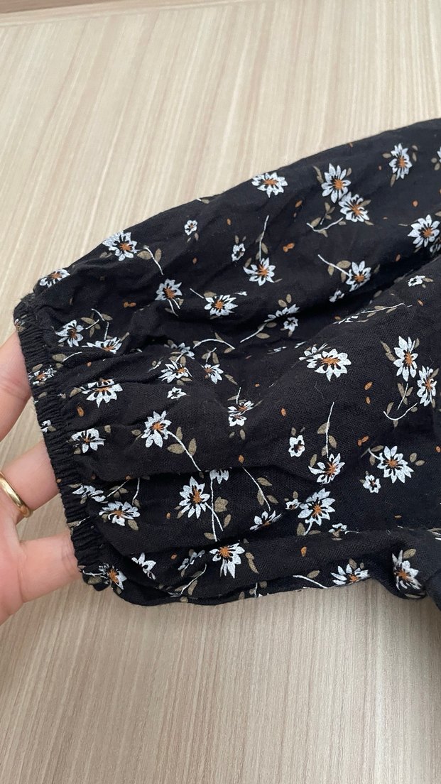 Siyah Çiçek Desenli Uzun Bohem Elbise - Görsel 3