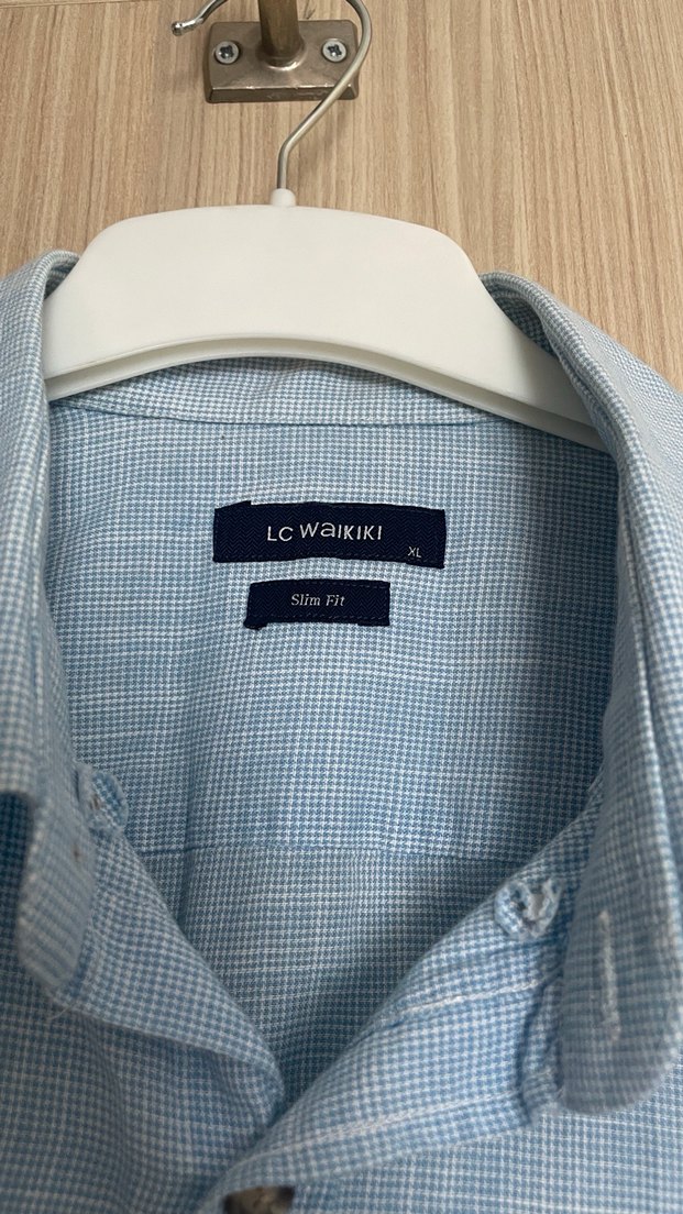 Mavi Kısa Kollu Keten Gömlek - Görsel 2