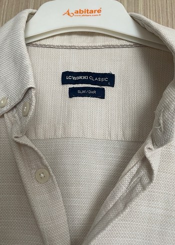 Bej Keten Kısa Kollu Erkek Gömlek - Görsel 2