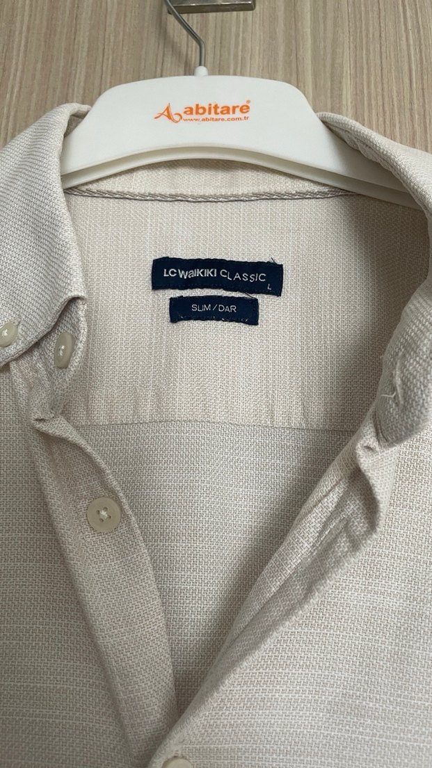 Bej Keten Kısa Kollu Erkek Gömlek - Görsel 2