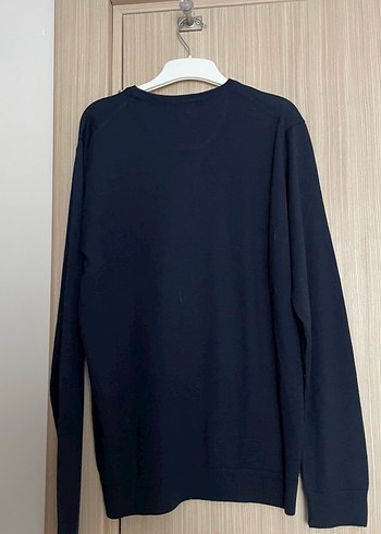 Lacivert Erkek Pamuk V Yaka Kazak - Görsel 4