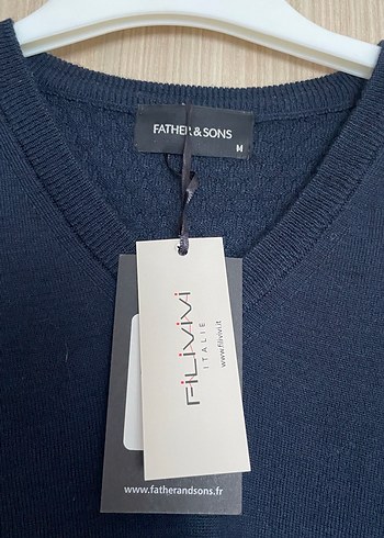 Lacivert Erkek Pamuk V Yaka Kazak - Görsel 2