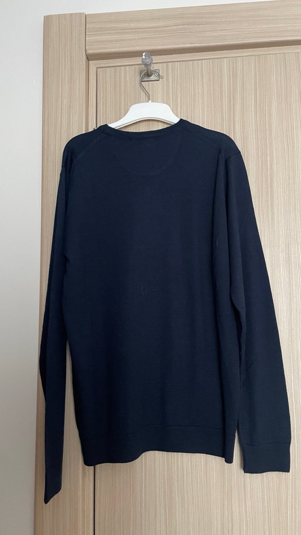 Lacivert Erkek Pamuk V Yaka Kazak - Görsel 4