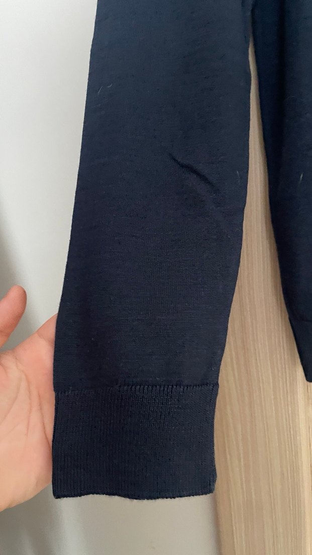 Lacivert Erkek Pamuk V Yaka Kazak - Görsel 3