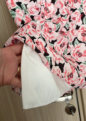 Çiçek Desenli Kısa Kollu Kız Elbisesi - Görsel 4