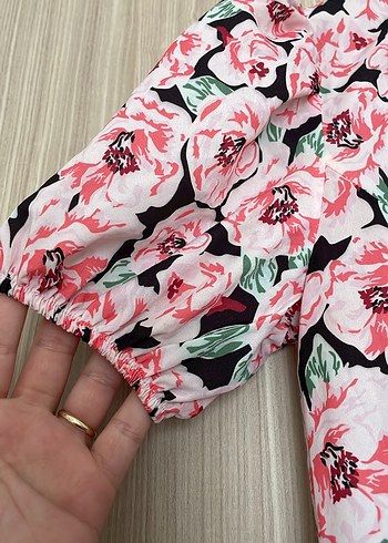 Çiçek Desenli Kısa Kollu Kız Elbisesi - Görsel 2