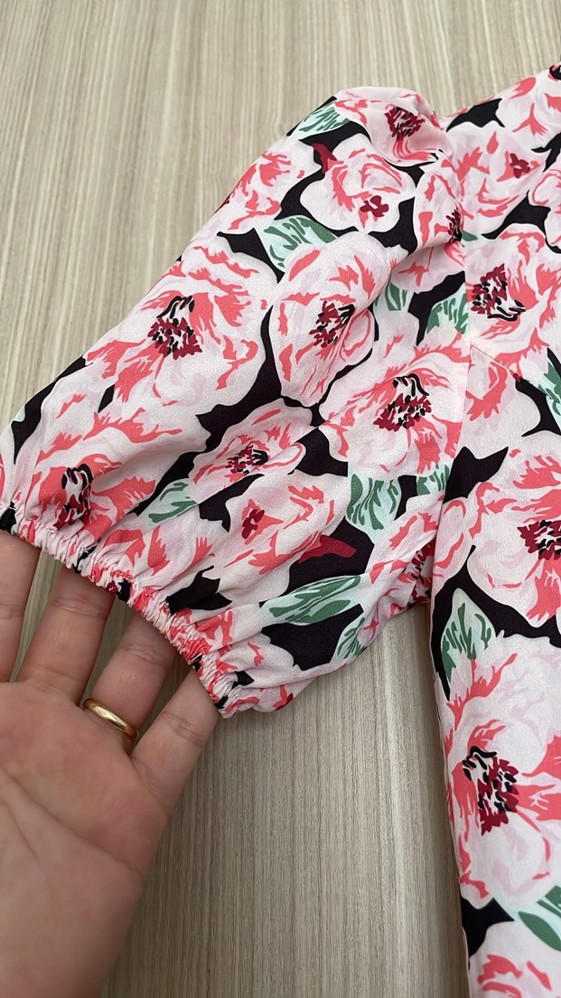 Çiçek Desenli Kısa Kollu Kız Elbisesi - Görsel 2