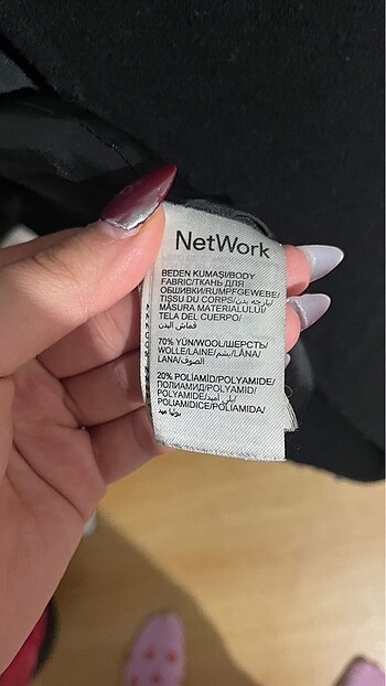 s Beden siyah Renk Network Kuşaklı Siyah Astarlı Kaban Kadın