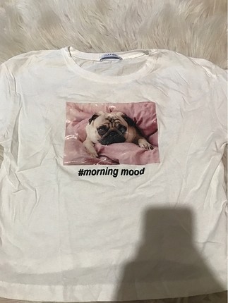 beyaz köpek baskılı tshirt