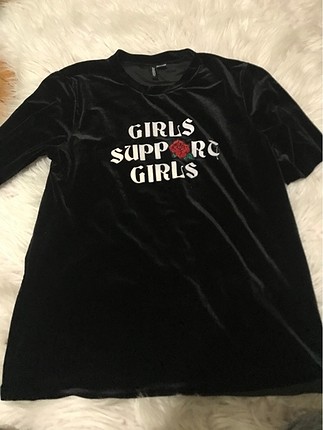 siyah kadife oversize tişört