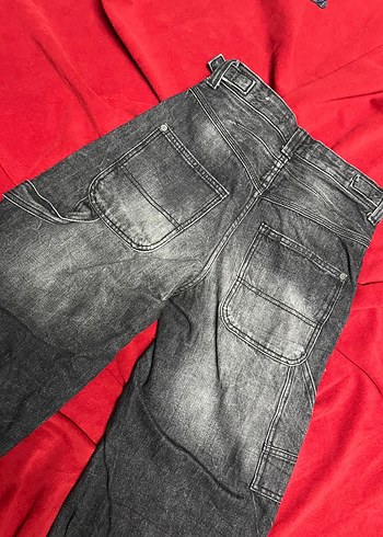 Bershka gri baggy jean - Görsel 4