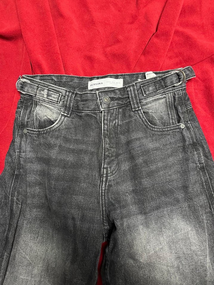 Bershka gri baggy jean - Görsel 5