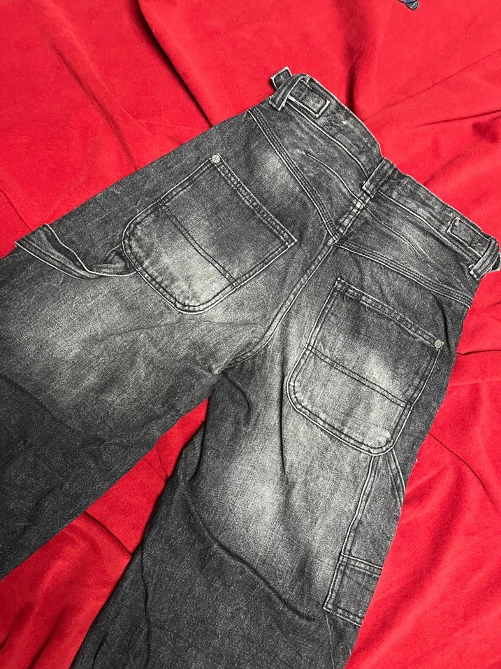 Bershka gri baggy jean - Görsel 4
