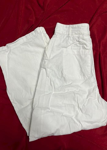 Zara beyaz keten rahat kesim pantolon - Görsel 2