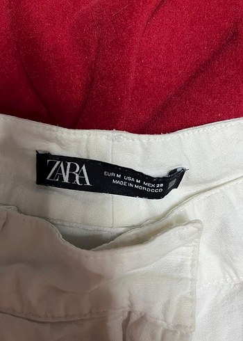 Zara beyaz keten rahat kesim pantolon - Görsel 5