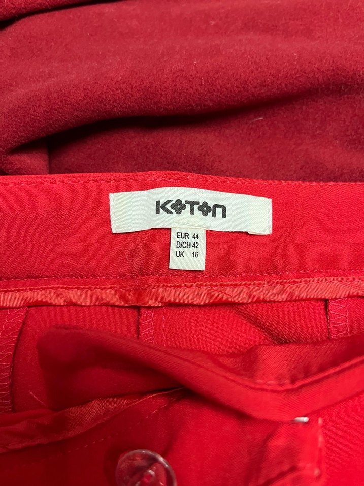 Koton Kırmızı Kadın Kumaş Pantolon - Görsel 4