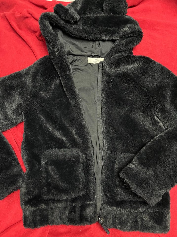 HM çocuk siyah kürk ceket - Görsel 2