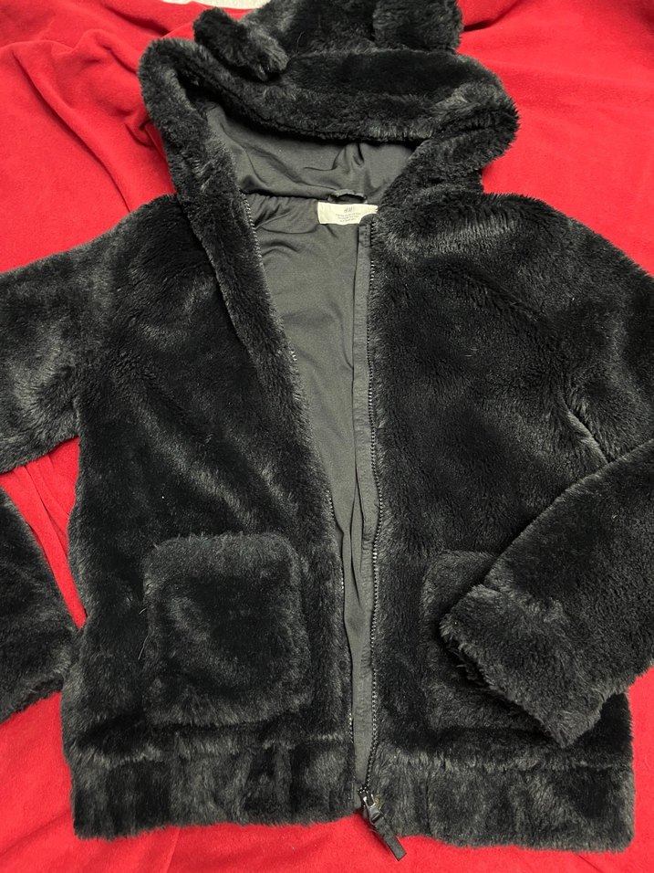 HM çocuk siyah kürk ceket - Görsel 4