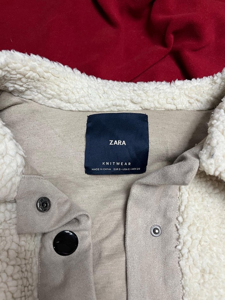 Zara krem rengi yünlü ceket - Görsel 5