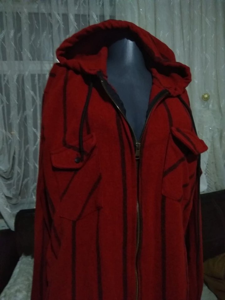 Bordo Kapüşonlu Fermuarlı Kadın Ceket - Görsel 2