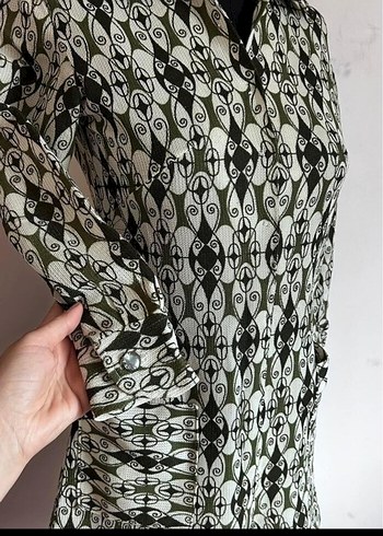 Düğmeli Gri Desenli - Görsel 4