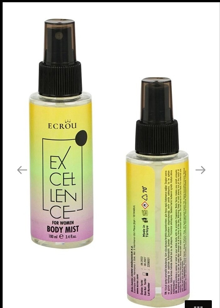 Ecrou body mist 3lu. Guzel hediyelik de bir settir - Görsel 3