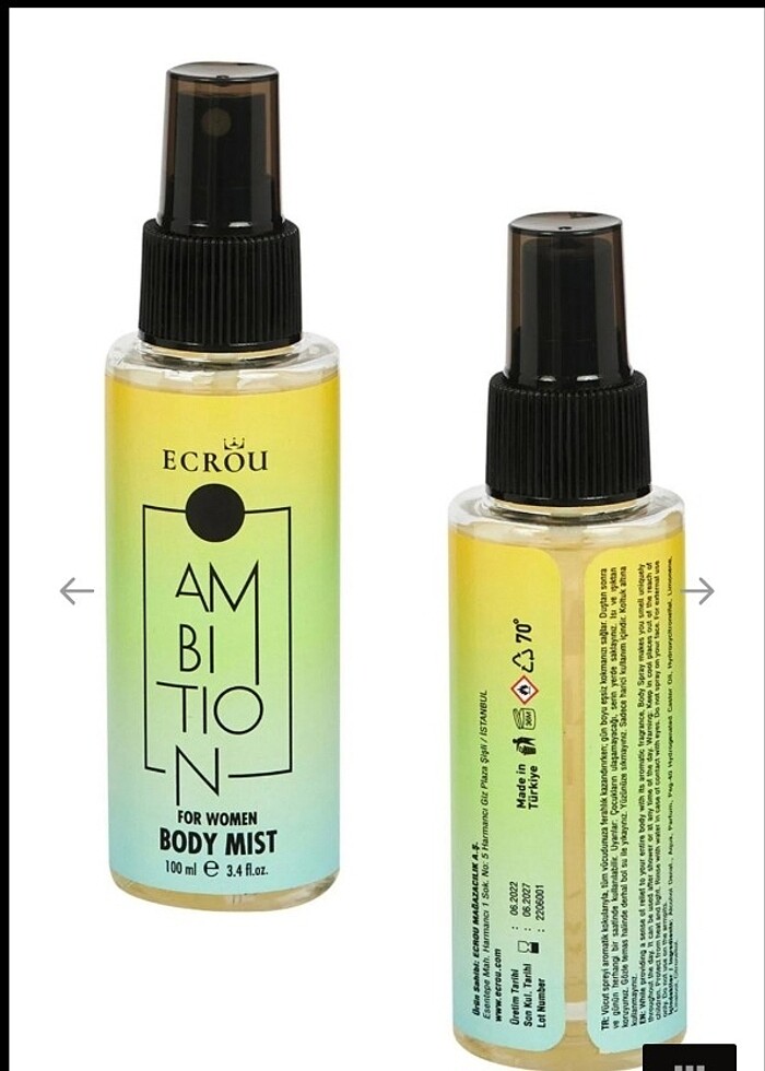 Ecrou body mist 3lu. Guzel hediyelik de bir settir - Görsel 5