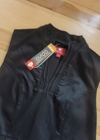 Avıd V Yakalı Siyah tunic Jean kumaş