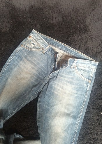27 Beden Gri Baskılı Mavi Kadın Denim Pantolon
