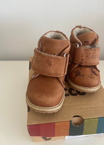 Kahverengi Deri Erkek Çocuk Botu Velcro