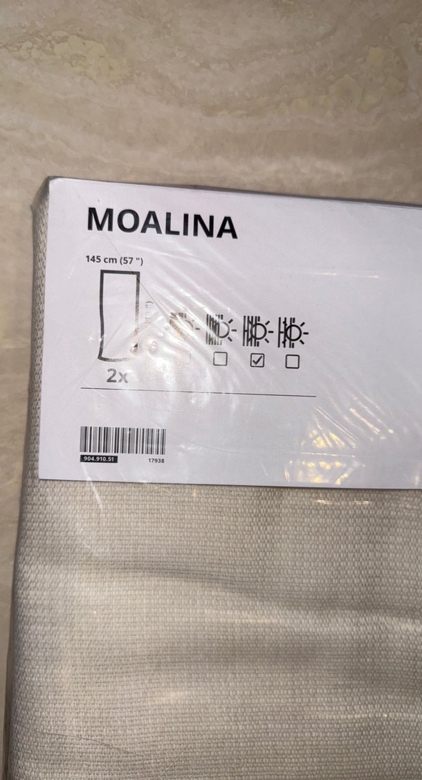 MOALINA Gri Baskılı Fon Perde 2'li - Görsel 2