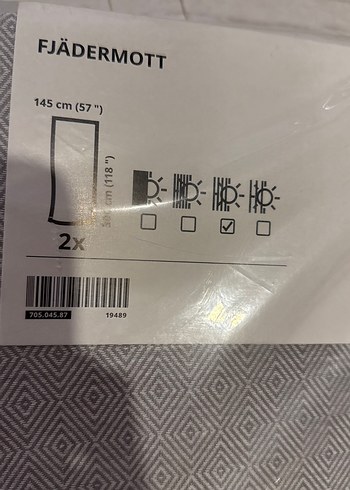 JADERMOT Gri Desenli  2 li fon perde - Görsel 7