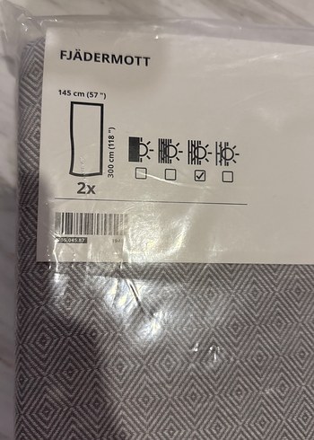 JADERMOT Gri Desenli  2 li fon perde - Görsel 2